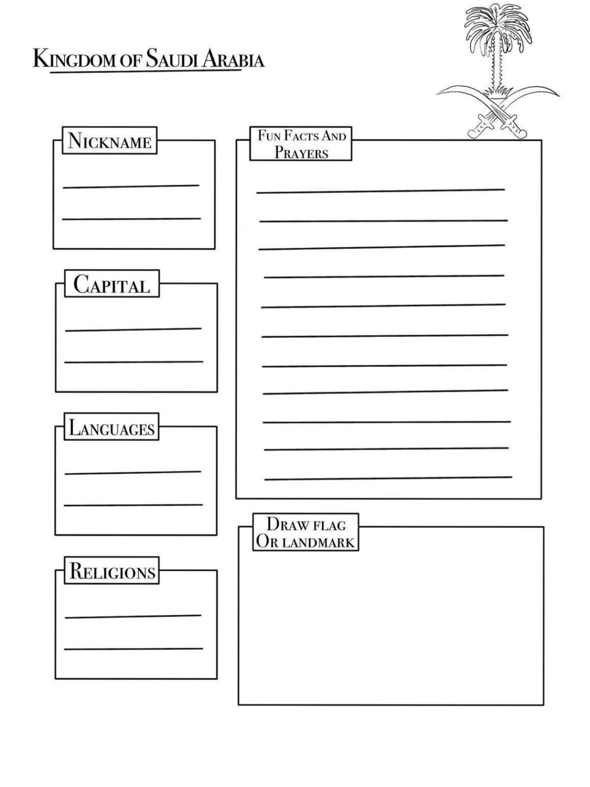 Saudi Arabia Notebooking Page