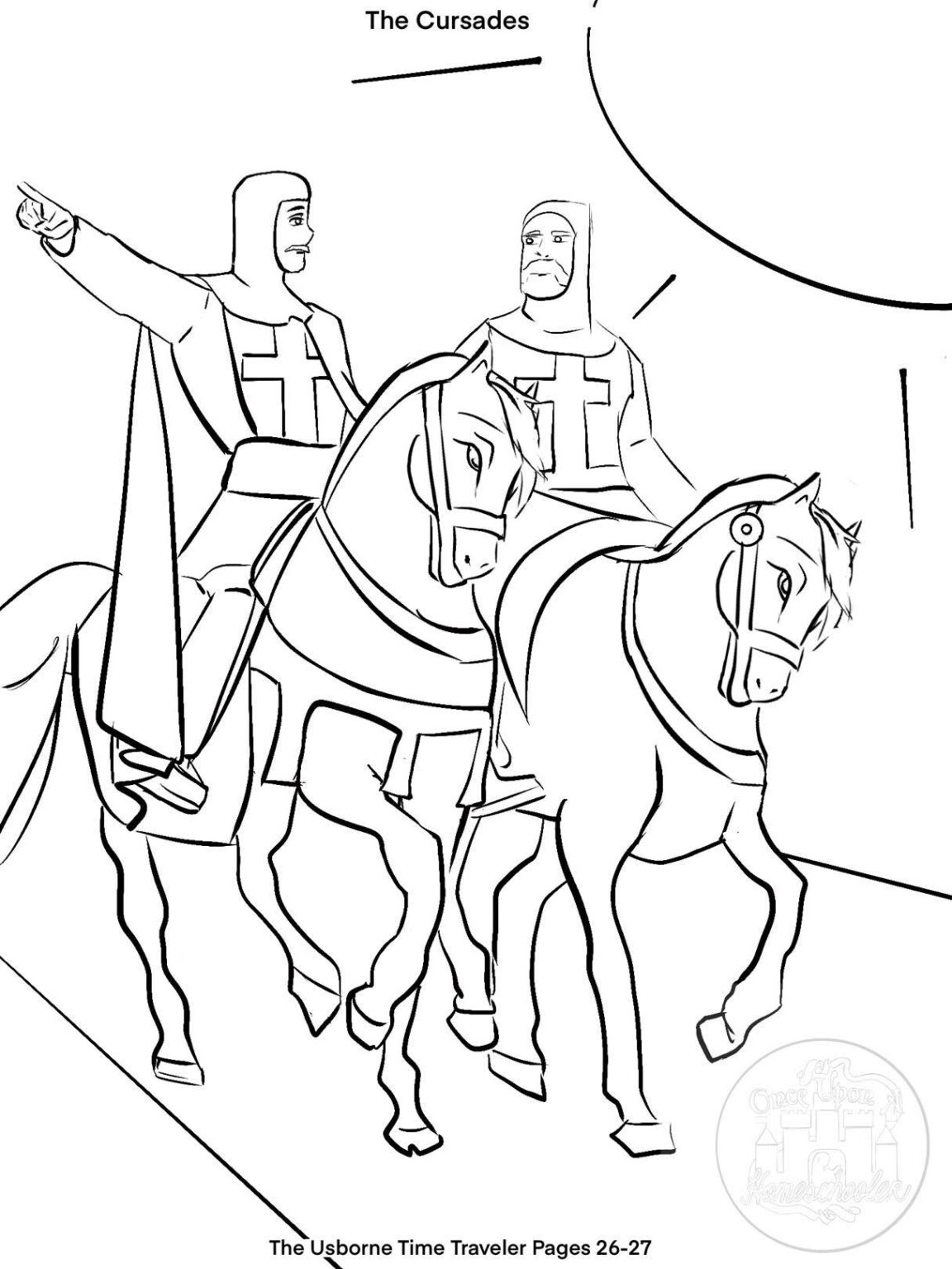 The Usborne Time Traveler Pages 26-27 Coloring Page - Once Upon a ...