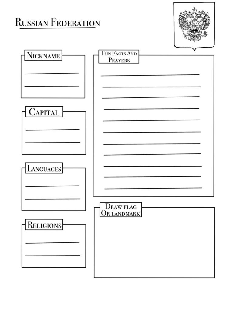 Russia Notebooking Page