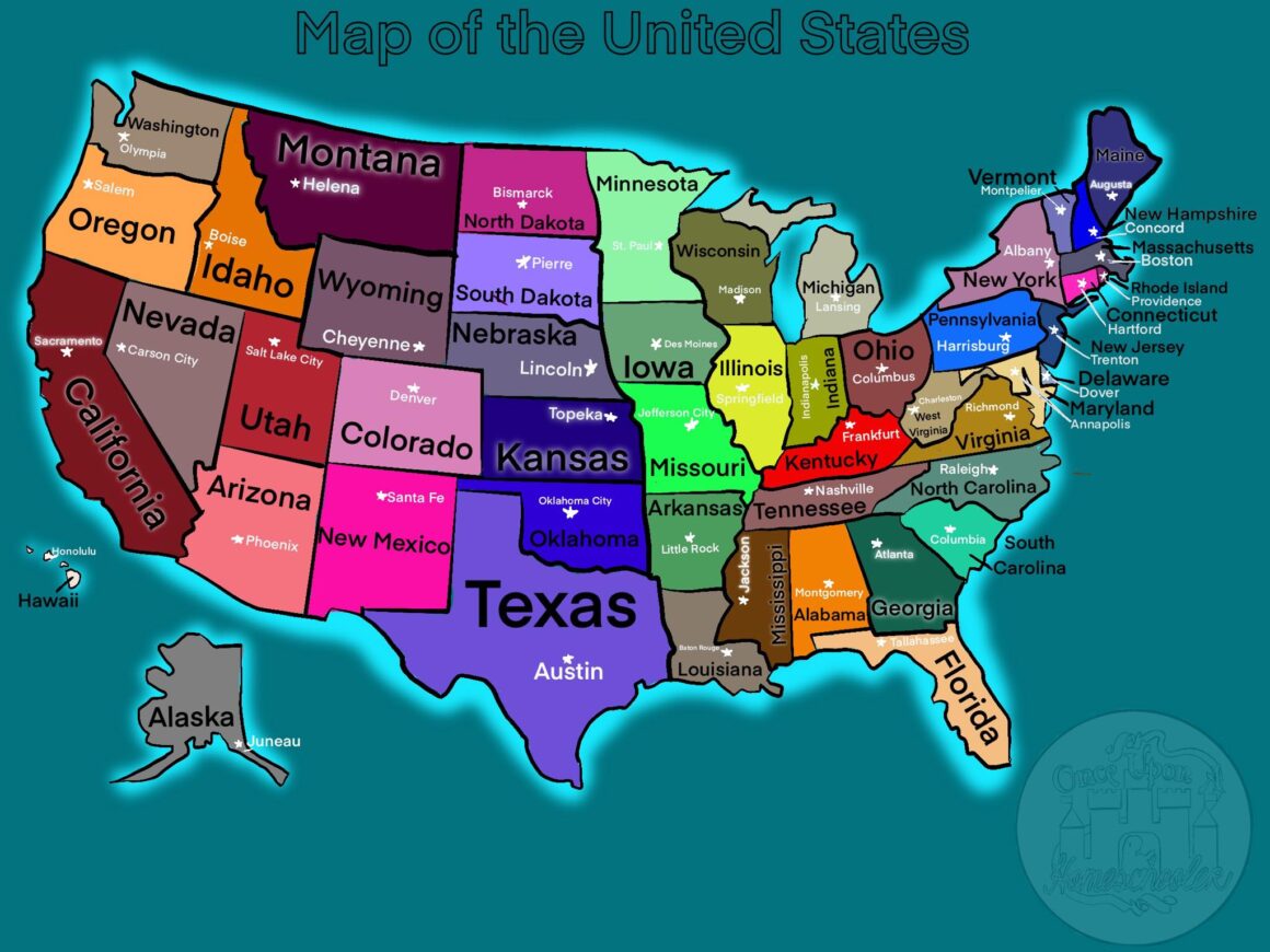 United States Map - Once Upon A Homeschooler