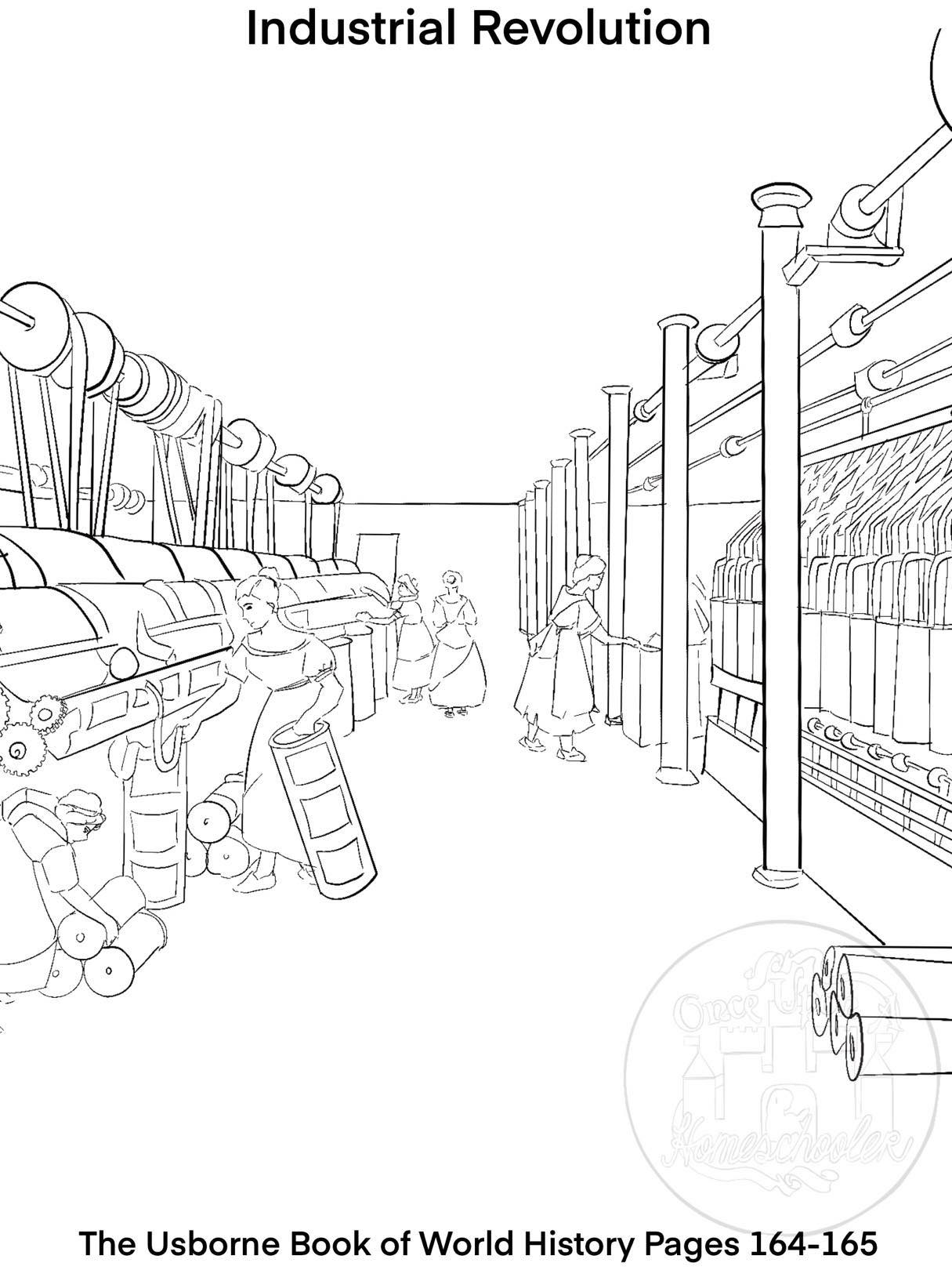 Industrial Revolution Coloring Book Sketch Coloring Page